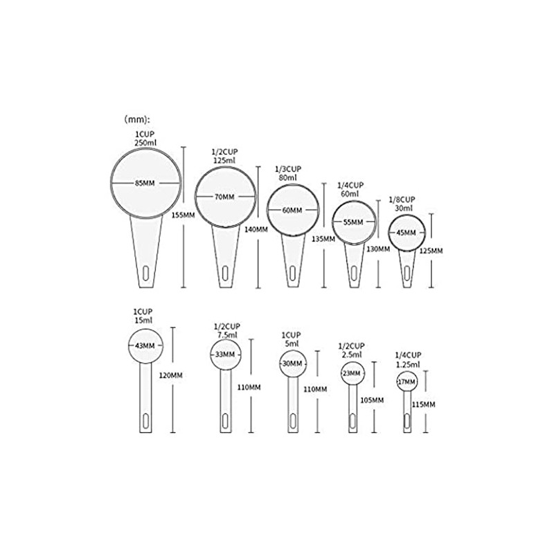 Juego de 10 cucharas medidoras de paja de trigo, utensilios