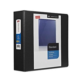 Staples 82641 Standard 3-Inch 3-Ring View Binder Black (26449-Cc)