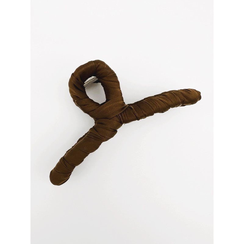 Satin Hair Claw Clamp 12.5cm Extra Strong Hold in Black,