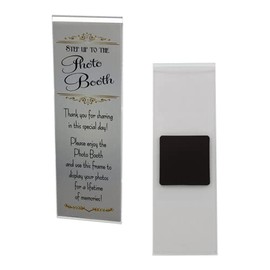 (100 Pack) PHOTO BOOTH NOOK 2X6 Acrylic Magnetic Frames with Inserts for Photobooth Strips, Refrigerator and Locker Magnet Picture Frame for Wedding, Grad Party, Baby Shower Display- Vertical
