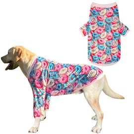 PriPre Dog Colorful T Shirts Doughnut Pattern Printed Pet Shirt Softable Pajamas for Small Dogs (2XL,Doughnut)