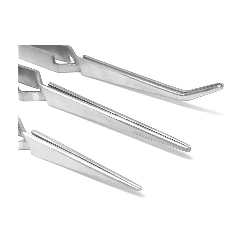 Cross Lock Tweezers Set 3 Cross Locking Soldering Self Closing