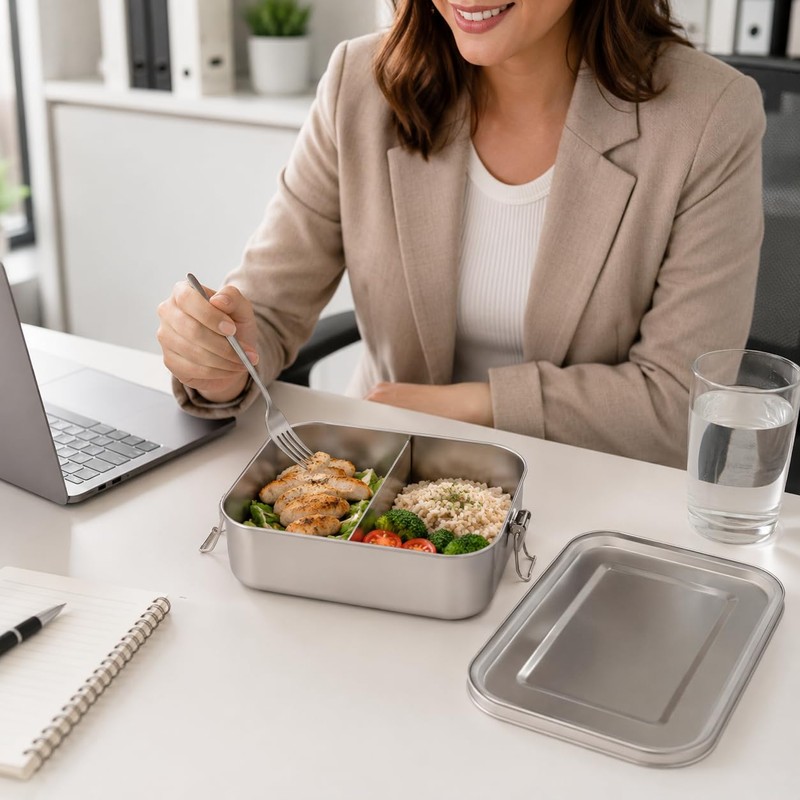 Stainless Steel Bento Box 29oz (850ml) - 2 Pack Leak