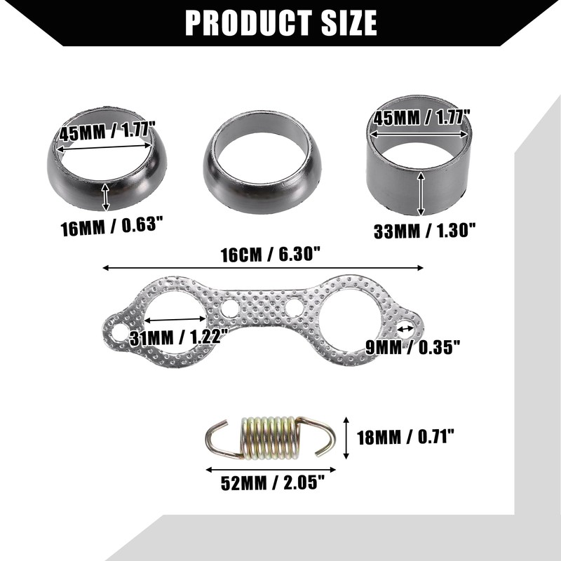 A ABSOPRO 1 Set Exhaust Silencer Pipe Manifold Seal Spring