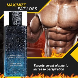 Men’s Ocean Body-Oil, Organic Anti Cellulite Massage Oil with Collagen,Men’S Ocean Body Oil Perfume,Anti Cellulite Oil for Thighs and Butt Firming (1Pcs-Woody Fruit Aroma)