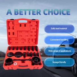 AUTOSTARSHIP 23pcs FWD Front Wheel Drive Bearing Adapters Puller Press Set Replacement Wheel Bearing Removal Tool Bushing Driver Set Automotive Mechanics Tool Kit