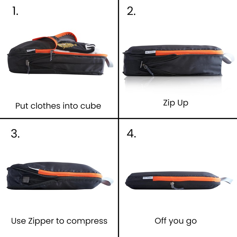 OW-Travel Easy to Organise Compression Packing Cubes for Suitcases. 2