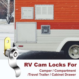 Naissian RV Locks for Storage Door 5/8 inch, Camper Storage Door Lock Travel Trailer Compartment Cabinet Locks with Keys 5/8", Pack of 10 Locks with 6 Keyed Alike with Manual