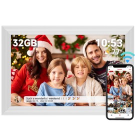 REUMAR 32GB Digital Photo Frame，10.1inch Smart WiFi Digital Picture Frame 1280x800 IPS LCD Touch Screen, Type-c Auto-Rotate,Share Photo or Video Instantly via Frameo App from Anywhere, white