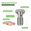 Zeathery M10x1.0 Metric Stainless Steel Single Banjo Bolt Brake Fitting