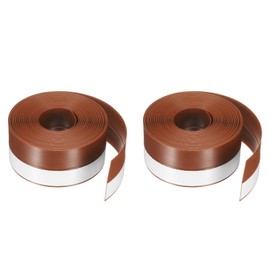 HARFINGTON 2pcs Weather Stripping Door Seal 16.4ft x 25mm TPE Seal Strip for Door Draft Stopper Adhesive Tape Window House Shower Glass Gaps, Brown
