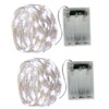BXROIU 2 x20LEDs Fairy Lights Battery Operated, Silver Wire 2