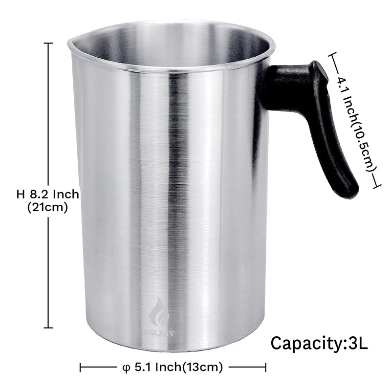 AGLARY Candle Making Pouring Pot, Double Boiler Aluminum Candle Wax