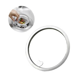 Drain Net Holder for Kitchen, Drainage Gutters, Garbage Receptor, Stainless Steel, Drain Ring, No Basket Required, Easy Installation, Easy to Clean, Convenient, Supports 5.7 inches (14.5 cm) Diameter