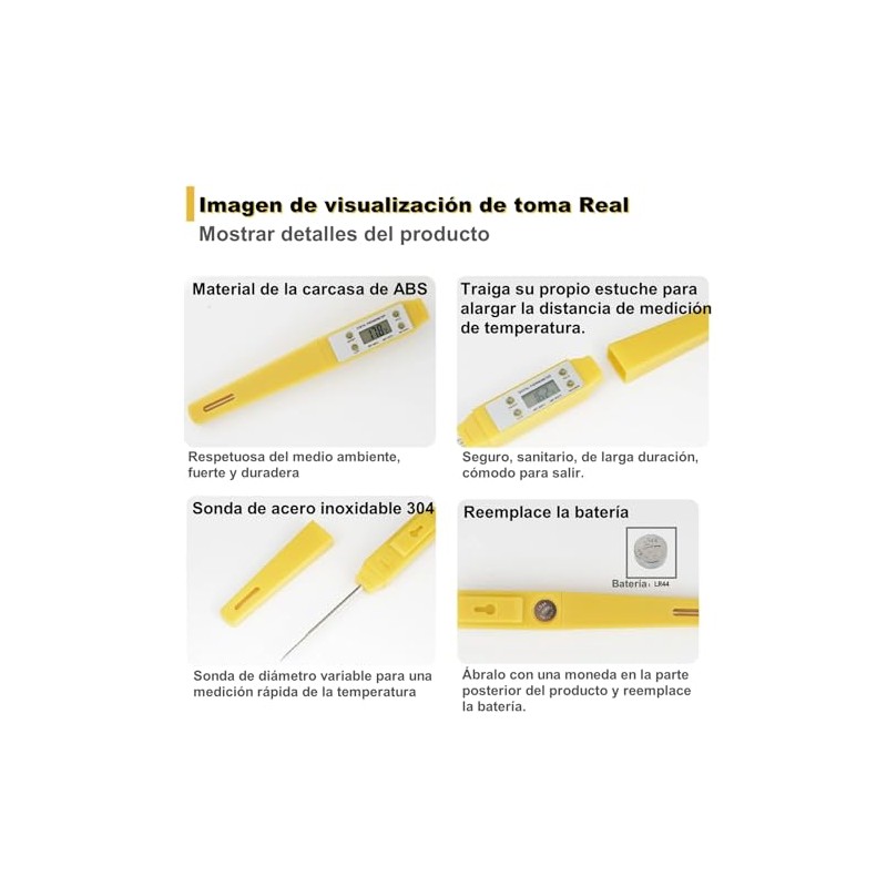 Termómetro Digital, Termómetro Digital para Alimentos Calibración Automática Estilo Bolígrafo