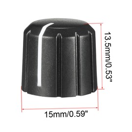 sourcing map Plastic Potentiometer Knob for 4 x 6 mm Diameter D-type Shaft Guitar Volume Control 15 x 13.5 mm Pack of 20