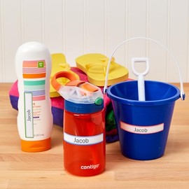 Avery Durable Labels for Kids' Gear, 5/8" x 3-1/2", Assorted Border Colors, Water-Resistant Labels, 35 Total (41440)