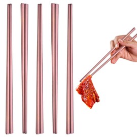 Stainless Steel Chopsticks Set 304 Reusable Multicolor Metal Chopsticks 5 Pairs Gift Set Fit Kitchen Dinner Lunch School Camping