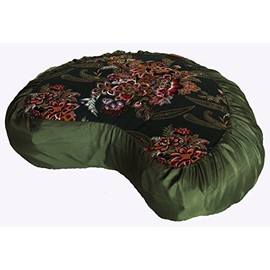 Boon Decor Meditation Cushion Crescent Zafu - Japanese Silk Print Limited #1