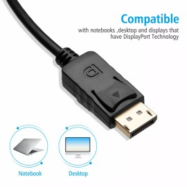 Unbranded 6FT Display Port DP to HDMI Cable Adapter Converter Audio Video PC HDTV 1080P US