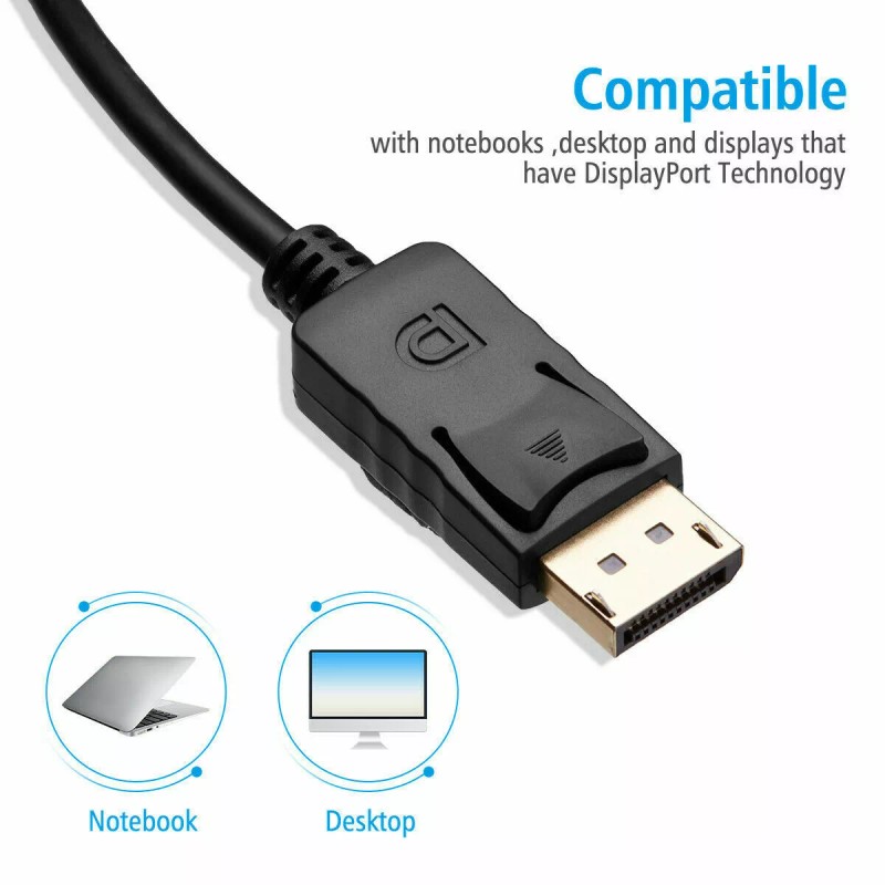 Unbranded 6FT Display Port DP to HDMI Cable Adapter Converter
