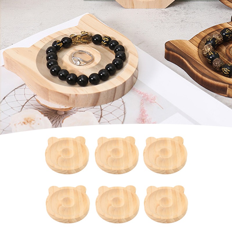 6pcs Jewelry Tray Solid Wood Bracelet Display Tray Decorative Exquisite