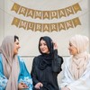 Jute Burlap Ramadan Mubarak Banner with Moon and Star Ramadan
