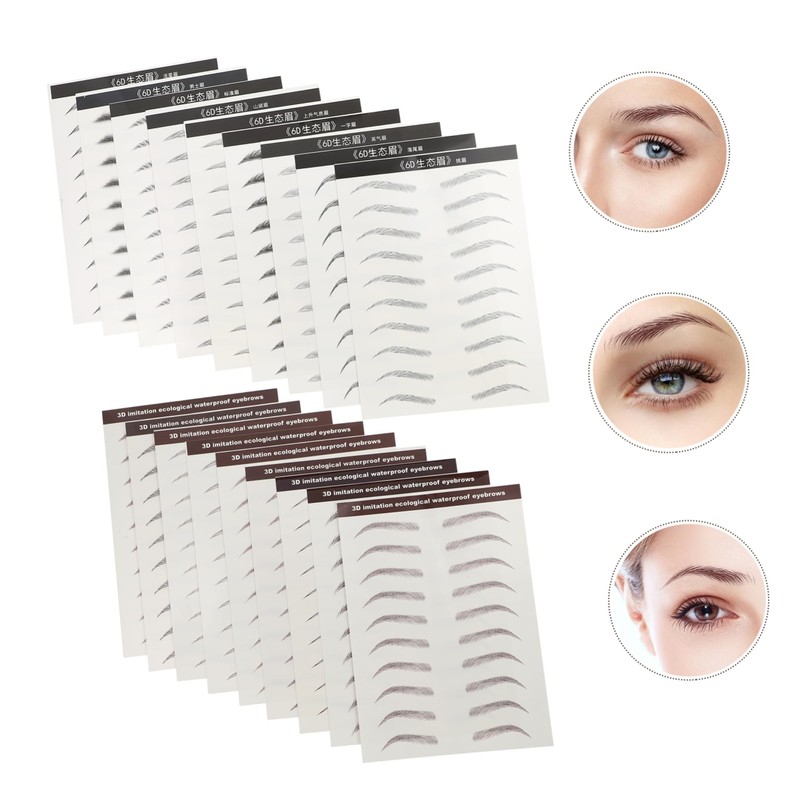 WOONEKY Professional -like Eyebrow Stickers 18pcs Waterproof False Brows for