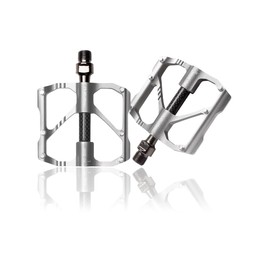 Promend Carbon Fiber, Bicycle Pedal, Carbon Fiber, Mountain Bike Pedal, 3 Bearings, Left and Right Set, Aluminum Alloy, Ultra Lightweight, Anti-Slip, Durable (Silver)