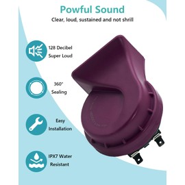 NEOGET Horns Car Horn 12V Super Loud Waterproof Electric Horn High Low Daul Tone Fit for Any 12 Volt Vehicles Auto Replacement Universal Horn Kit (Purple)