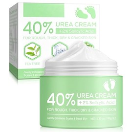 Crema de urea 40 por ciento para pies, más 2 por ciento de ácido salicílico - para piel áspera y gruesa seca y agrietada - Exfolia suavemente - Pies m