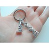 JewelryEveryday DNA Molecule Double Helix Keychain with Microscope Charm, Science
