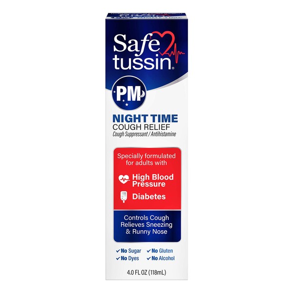 Safetussin PM Night Time Cough Relief Syrup, 4 Oz