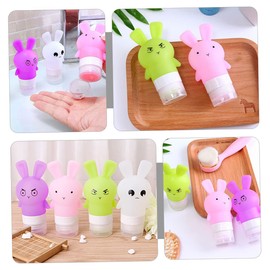 Beatifufu 3pcs Bottle Rabbit Shampoo Silicone Squeeze Bottle Lotion Squeeze Tube Silicone Containers Body Wash Portable Lotion Bottle Squeeze Bottles Set Travel Cartoon