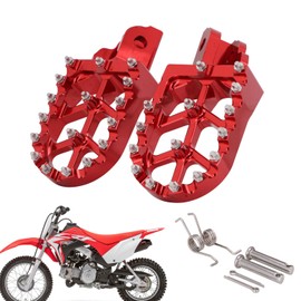 Runfarr Motorcycle Foot Pegs, Red Footrests, Foot Pedals Made of CNC Aluminium for CRF110F 2013-2022 CRF125F 2014-2023