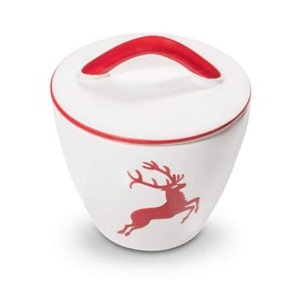 GMUNDNER KERAMIK Sugar Bowl Gourmet Diameter 9 cm Ruby Red Deer Crockery Handmade in Austria