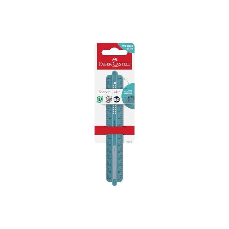 FABER-CASTELL 205240 Ruler 15 cm Pack of 6 Shatterproof Rulers