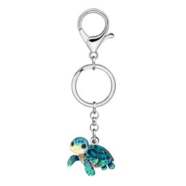 RAIDIN Acrylic Cute Sea Turtle Tortoise Keychain Keyring Chains Sea Turtle Gifts for Women Beach Lovers Car Keys Accessories (Green)