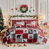 Christmas Patchwork Quilt Set King Size 101x88 - Black Red