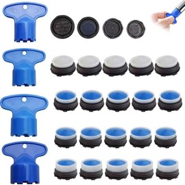 YFANITI 20 Pcs Faucet Cache Aerators with 4 Pcs Faucet Aerator Key Removal Wrench,Faucet Aerator Removal Tool,Cache Aerators Replacement Inserts for Sink