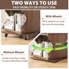 HSH Rotating Bookshelf Tower, 360°Revolving Bookcase with Wheels, Walnut