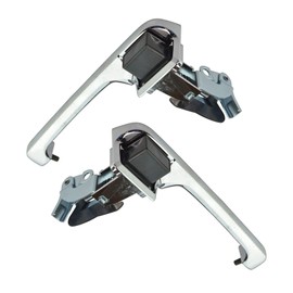 TRQ Left and Right Exterior Door Handle Set Drivers Side Compatible with 1980-1996 Ford Bronco 1980-1983 F-100 F-150 F-250 F-350 FO1310104 FO1311104 FO1520103 FO1521103