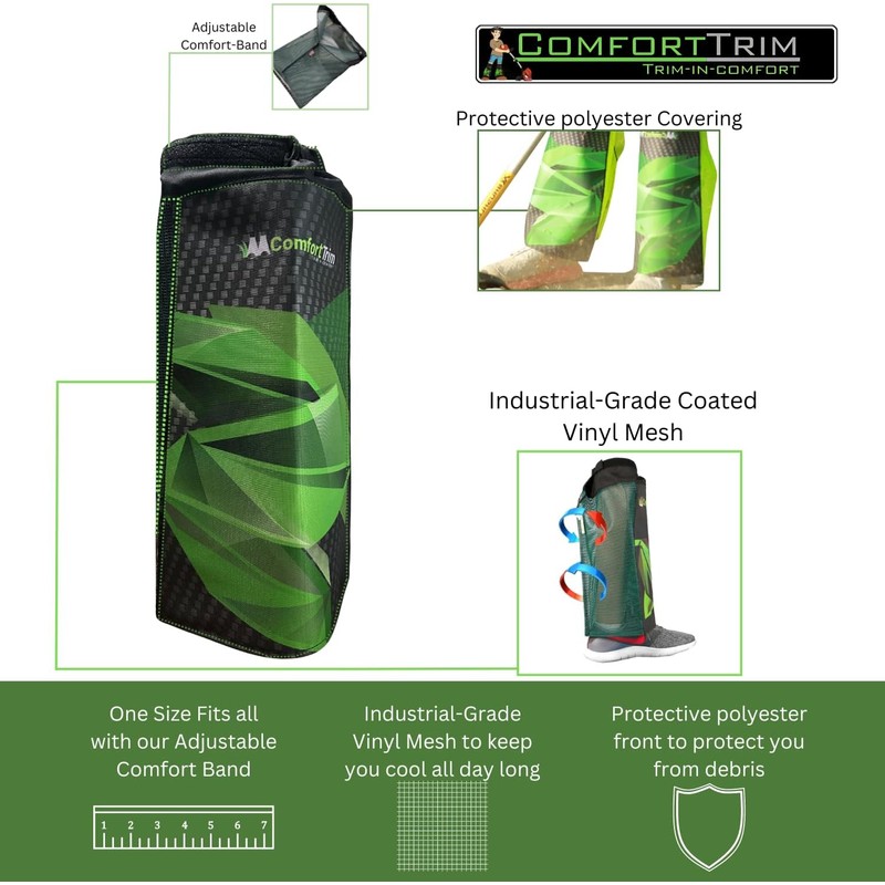 ComfortTrim Green Carbon Fiber Print Leg Guards - Ultimate Protection,