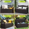 Greesum 80 Gallon Outdoor Storage Bench, Resin Patio Furniture with