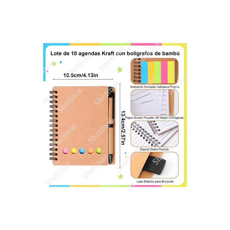 10pcs Libreta Mini 60 Páginas Con Notas Adheribles Esquela