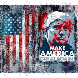 Handmade 20oz Skinny Tumbler Sublimation Transfer Trump Make America Great Ready To Press