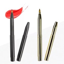 휴대용 뚜껑포함 립브러쉬 메이크업 미니 립솔 화장도구 [3-립브러쉬-실버] Portable Lip Brush Makeup Mini Lip Tool with Lid [3-Lip Brush-Silver]