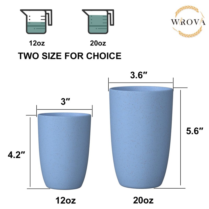Wheat Straw Cups 6 PCS Good Alternative to Plastic Reusable