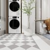 auxua Peel and Stick Floor Tile, Grey Checked Pattern Continuous