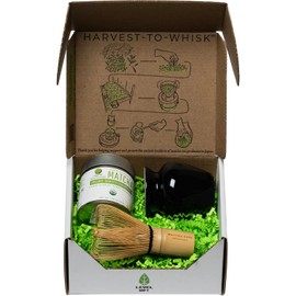 Dr. Weil Matcha Kari Mini juego de té Matcha  Negro  Matcha orgánica ceremonial con batidor y soporte